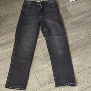 Carly Jean Los Angeles Straight Leg Jeans - Washed Black